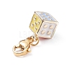 Alloy Enamel Dice Pendant Decoration HJEW-JM00633-5