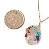 Chakra Yoga Gemstone Pendant Necklaces NJEW-JN05083-02-3