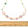Dyed Natural Freshwater Shell Oval Beaded Necklaces NJEW-JN06336-4