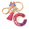 Alloy Resin Butterfly Keychains KEYC-TADJ0002-02G-C-2