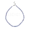 8.5MM Round Dyed Natural Malaysia Jade with Glass Seed Beaded Necklaces for Women NJEW-JN05646-01-4