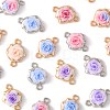 24Pcs 9 Colors Alloy & Resin Rose Flower Connector Charms FIND-FS0004-71-3