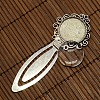 20mm Clear Domed Glass Cabochon Cover for Antique Silver DIY Alloy Portrait Bookmark Making DIY-X0125-AS-NR-3