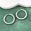 Brass Huggie Hoop Earrings KK-CBA8324-18C-P-1