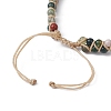 Natural Indian Agate Round Braided Bead Bracelets BJEW-JB09840-01-3