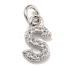 Initial Letter Brass with Cubic Zirconia Charms KK-Q814-26S-P-1