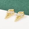 Brass Micro Pave Cubic Zirconia Pendant & Stud Earrings Sets for Women SJEW-F227-01C-G-4