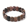 Natural Rhodonite Beaded Stretch Bracelets for Unisex G-K303-01G-4