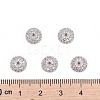 Apetalous Half Round/Dome Brass Micro Pave Cubic Zirconia Bead Caps ZIRC-D062-P-4