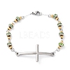 201 Stainless Steel Link Chain Bracelets BJEW-A032-01GP-01-2