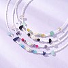 4Pcs 4 Styles Faceted Round and Chip Mixed Gemstone & Natural Cultured Freshwater Pearl & Glass Seed Baeded Necklaces for Women NJEW-JN05602-1