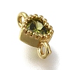 Rack Plating Brass Cubic Zirconia Heart Links Connector Charms KK-M014-01B-G-2