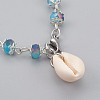 Glass Beads Charm Bracelets BJEW-JB04055-3