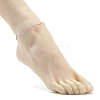 Natural Dyed White Jade & Malaysia Jade Anklets for Women AJEW-AN00476-3