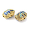 Rack Plating Brass Enamel Beads KK-P276-26C-04G-2