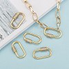 Brass Micro Pave Cubic Zirconia Screw Carabiner Lock Charms X-ZIRC-G160-21G-6