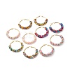 Glass Seed Beaded Hoop Earrings for Girl Women EJEW-JE04614-1