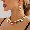 Alloy & Plastic Round Beads Link Chain Necklaces for Women WG2709A-01-2