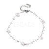 ABS Plastic Pearl Round Beads Link Bracelets BJEW-G774-05P-5