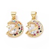 Brass Cubic Zirconia Pendants ZIRC-I062-32G-1