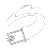 Alloy Rectangle Photo Frame with Vase Pendant Necklaces for Dried Flowers AL-CBA3C8B-18P-3
