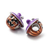 Halloween Rack Plating Brass Enamel European Beads KK-M280-01P-2