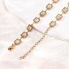 304 Stainless Steel Glass Link Chain Necklaces SA-CBA725A-25C-G-3