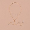 Alloy Snake Chain Slider Lariat Necklaces with Plastic Imitation Pearl Round Beads WG87CD3-01-2