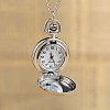 Flat Round Alloy Printed Glass Pocket Watch Pendant Necklaces WACH-H017-01A-2