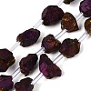 Electroplate Raw Rough Natural Amethyst Beads Strands G-Q610-06B-2