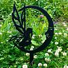 Fairy & Moon Iron Decorative Garden Stake WG38314-01-1