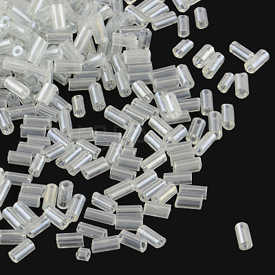 Pearlized Glass Bugle Beads SEED-R011-101-1