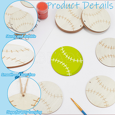 20Pcs Unfinished Wood Pendant Decorations WOOD-SP0001-35C-1