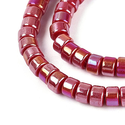 AB Color Plated Opaque Glass Beads Strands GLAA-T026-2x4mm-P03-1