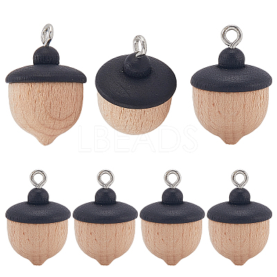 8Pcs Wood Pendants WOOD-SC0002-15-1