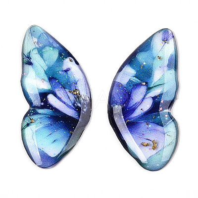 Epoxy Resin Butterfly Wings Cabochons CRES-N035-02B-1