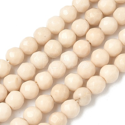 Natural Fossil Beads Strands X-G-K209-05D-4mm-1