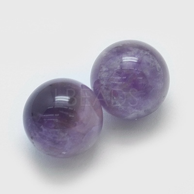 Natural Amethyst Half Drilled Beads G-G760-H01-1