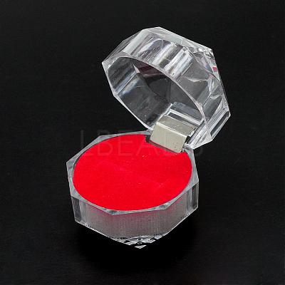 Transparent Plastic Ring Boxes OBOX-R001-04C-1