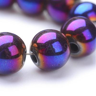 Non-magnetic Synthetic Hematite Beads Strands G-S096-8mm-6-1