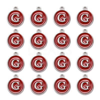 Platinum Plated Alloy Enamel Charms X-ENAM-S118-03G-P-1