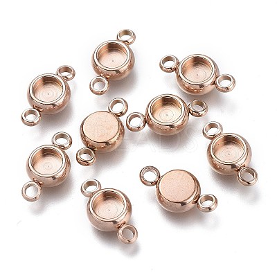 Ion Plating(IP) 304 Stainless Steel Cabochon Connector Settings STAS-I161-03A-RG-1