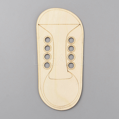 Unfinished Blank Wooden Shoelace Display Cards ODIS-WH0058-04-1