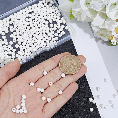 5 Strands Synthetic Lava Rock Round Beads Strands G-PA0002-40-1