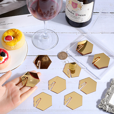 Acrylic Mirror Wine Glass Charms AJEW-SC0002-53C-01-1
