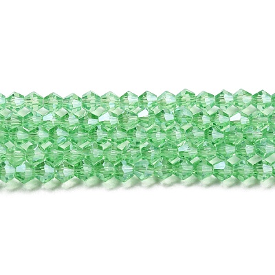 Transparent Electroplate Glass Beads Strands GLAA-F029-4mm-C24-1