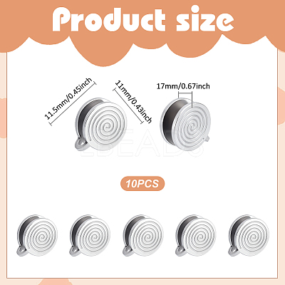 10Pcs 304 Stainless Steel Vortex Cuff Earrings EJEW-UN0002-76P-1