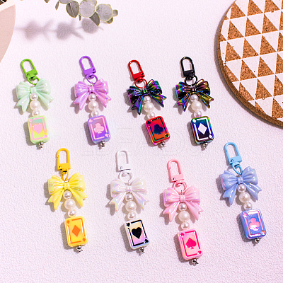 24Pcs 3 Colors UV Plating Rainbow Iridescent Acrylic Enamel Beads SACR-PA0001-02B-1