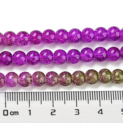 Spray Painted Crackle Glass Beads Strands DGLA-C002-6mm-04-1