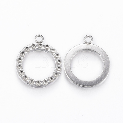 Tarnish Resistant 304 Stainless Steel Pendant Rhinestone Settings STAS-P175-76P-1